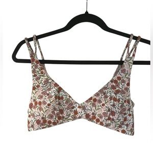 Volcom Reversible Floral/Striped Bikini Top Size Small